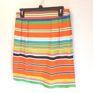 Kate Spade New York women's striped multi colorblock A line skirt retro size 8
